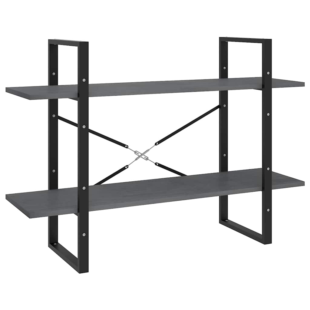 Vidaxl boekenkast met 2 schappen 100x30x70 cm massief grenenhout grijs