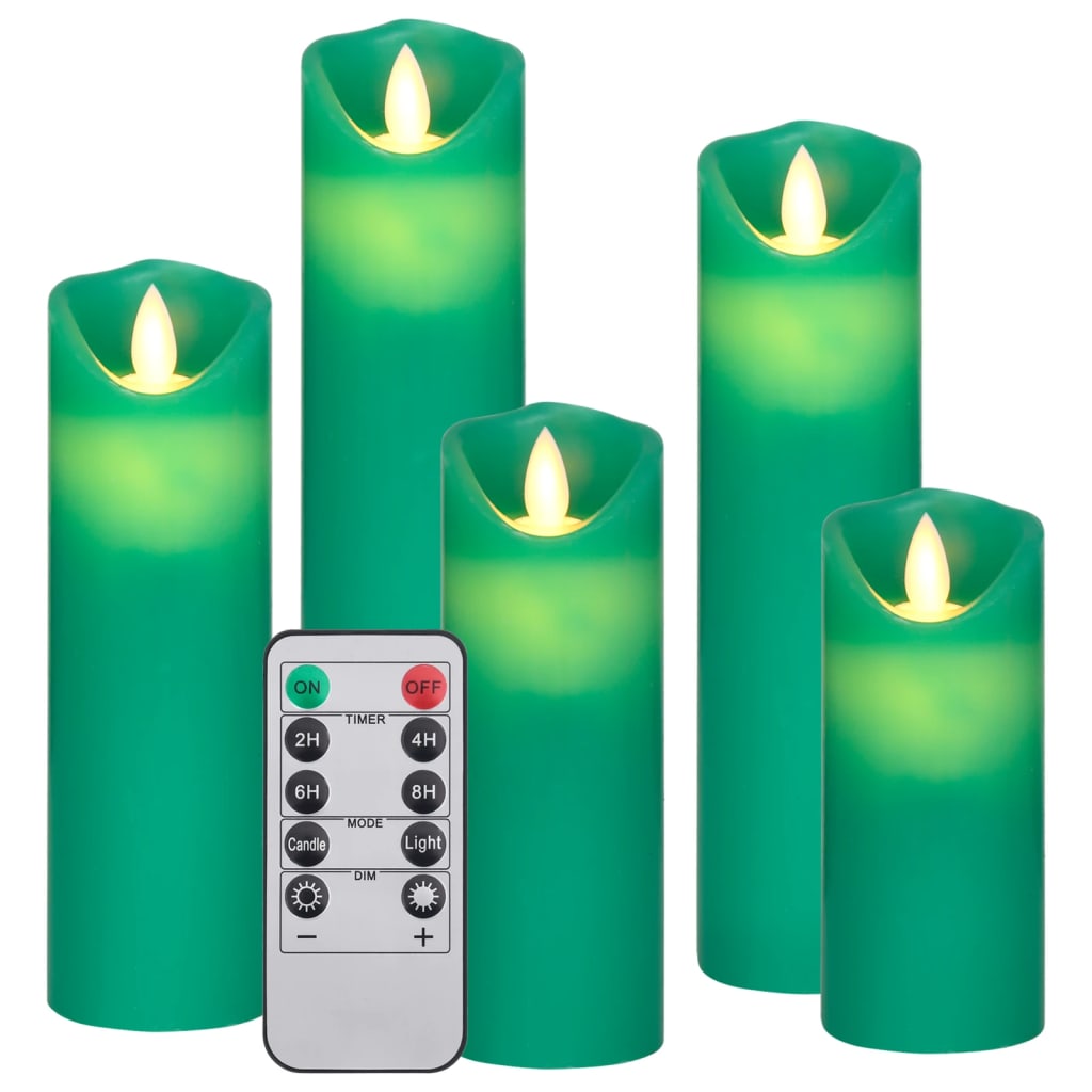 Ensemble de bougies Vidaxl 5 pièces avec télécommande LED WHITE CHAUD