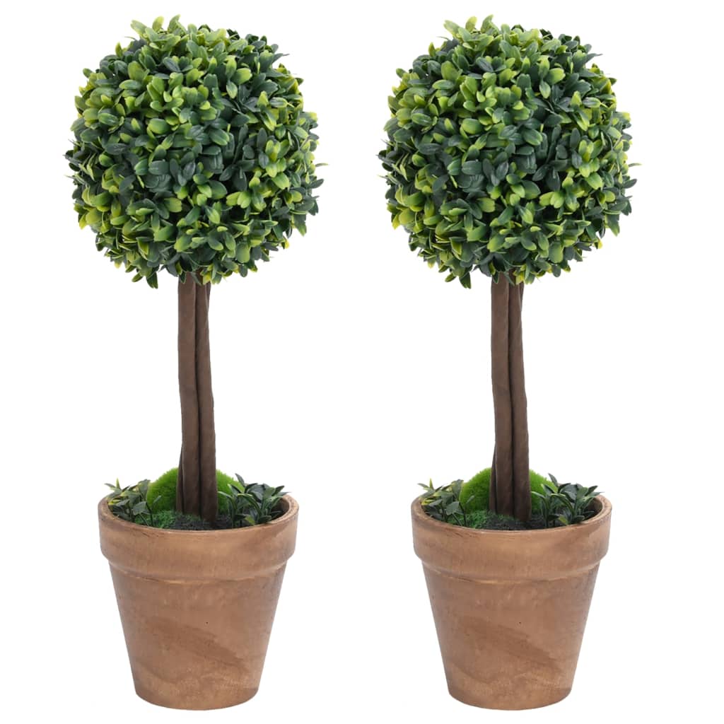 Vidaxl Plantes artificielles avec pot 2 St Boxwood Formation sphérique 33 cm vert