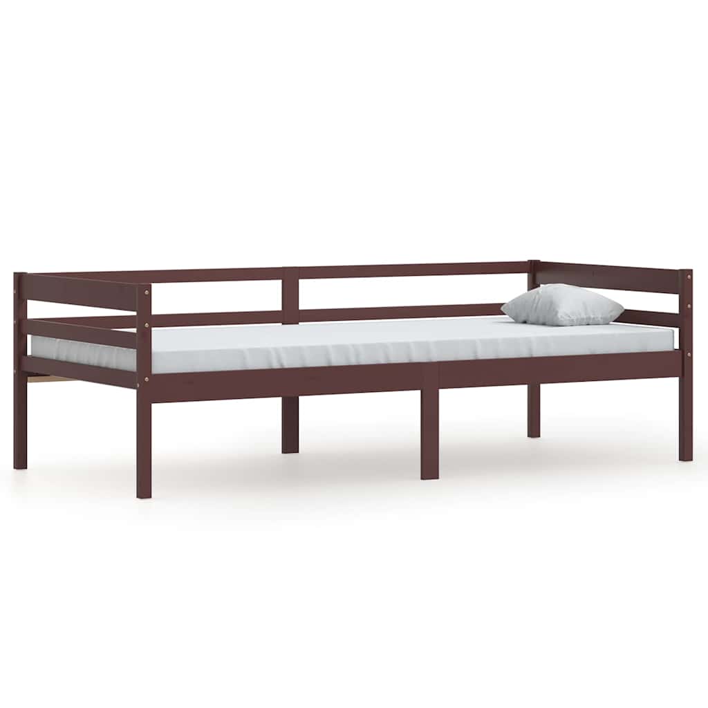 Vidaxl bedframe massief grenenhout donkerbruin 90x200 cm