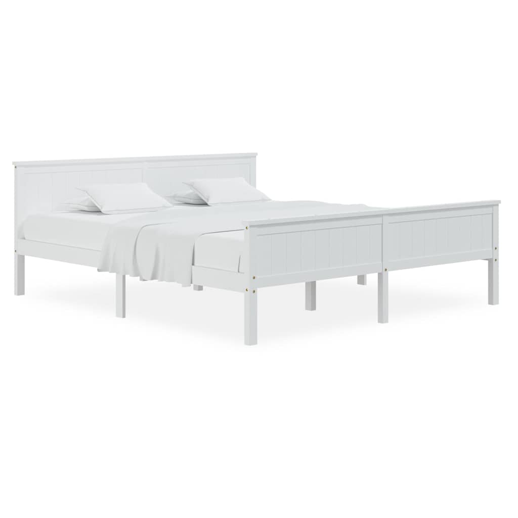 Vidaxl bedframe massief grenenhout wit 200x200 cm