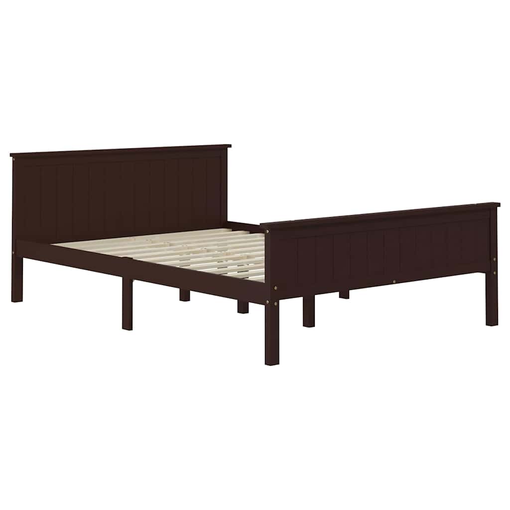 Vidaxl bedframe massief grenenhout donkerbruin 160x200 cm