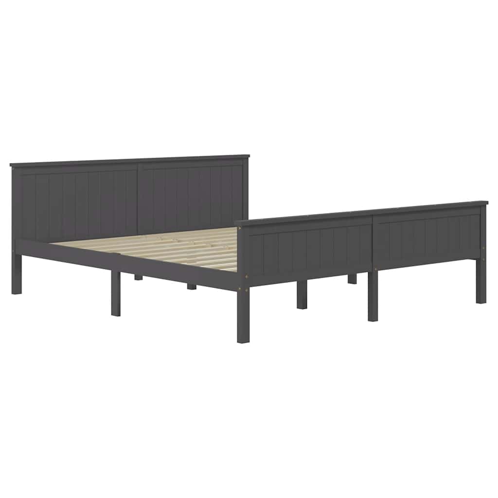 Vidaxl bedframe massief grenenhout grijs 200x200 cm