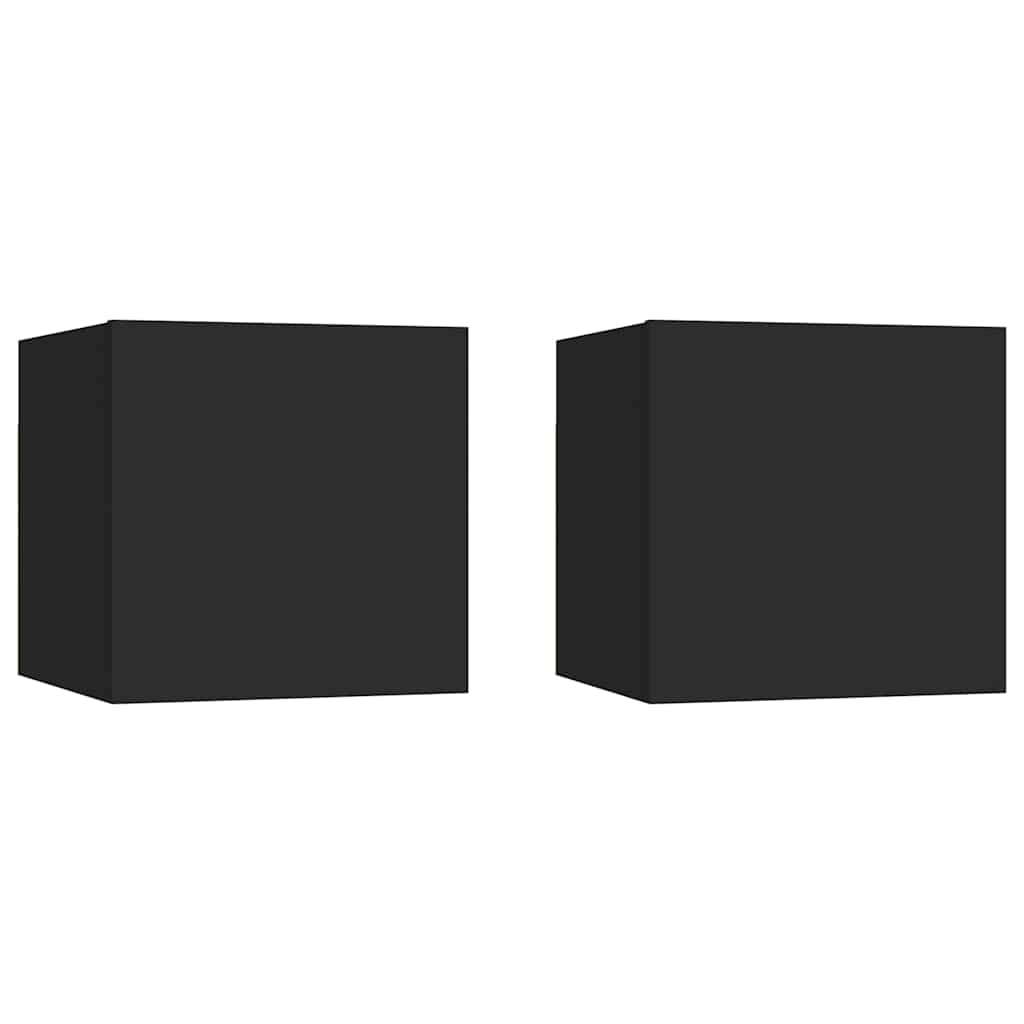 Vidaxl nachtkastjes 2 st 30,5x30x30 cm spaanplaat zwart
