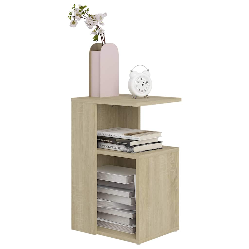 Vidaxl bijzettafel 36x30x56 cm bewerkt hout sonoma eikenkleurig