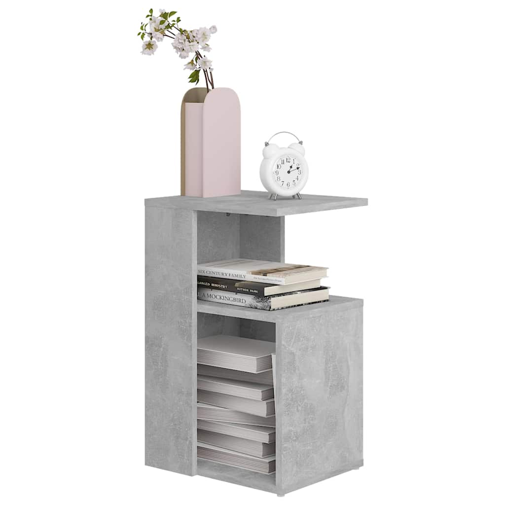 Vidaxl bijzettafel 36x30x56 cm bewerkt hout betongrijs