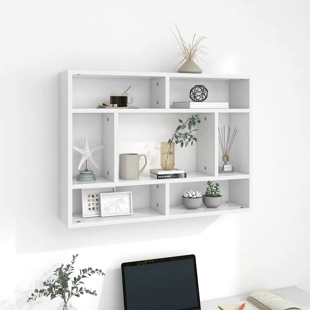 Vidaxl wandschap 75x16x55 cm bewerkt hout wit