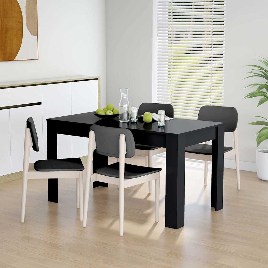 Vidaxl eettafel 140x74,5x76 cm spaanplaat zwart