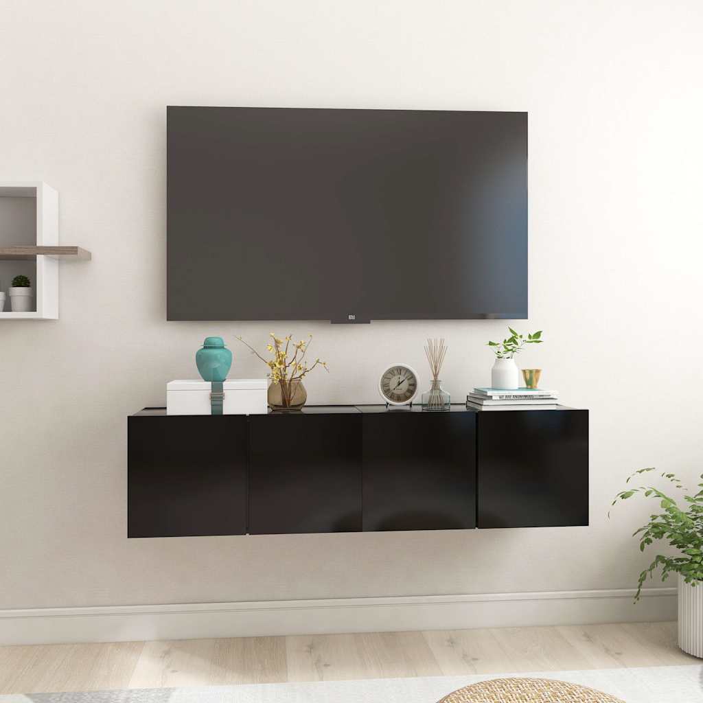 Vidaxl tv-hangmeubelen 2 st 60x30x30 cm zwart