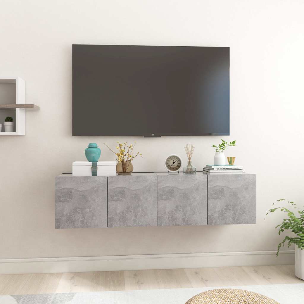 Vidaxl tv-hangmeubelen 2 st 60x30x30 cm betongrijs