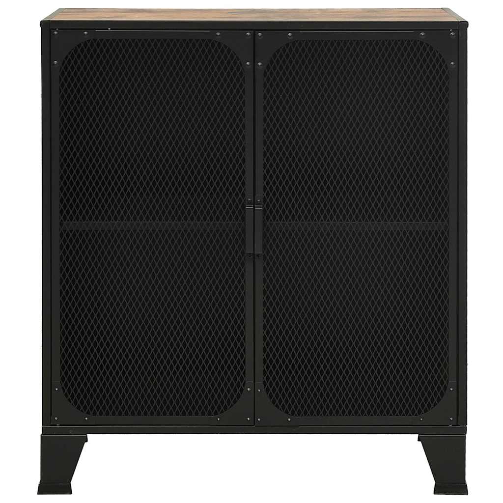Vidaxl opbergkast 72x36x82 cm metaal en mdf rustiek bruin