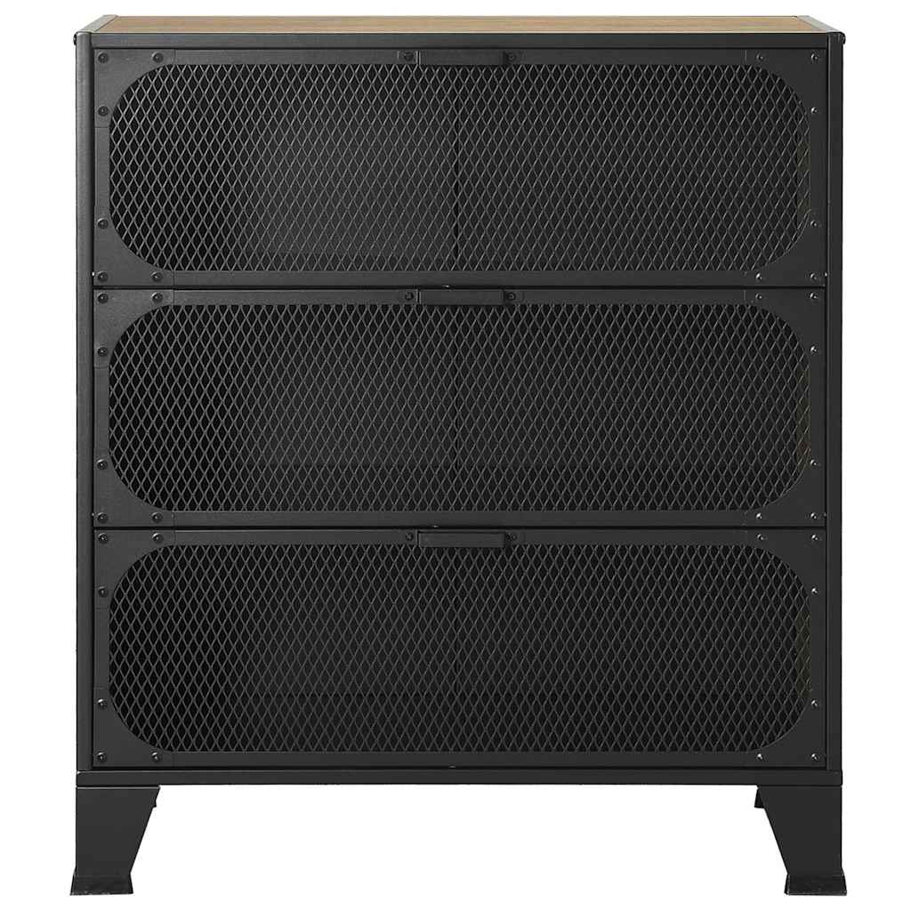 Vidaxl opbergkast 72x36x82 cm metaal en mdf rustiek bruin