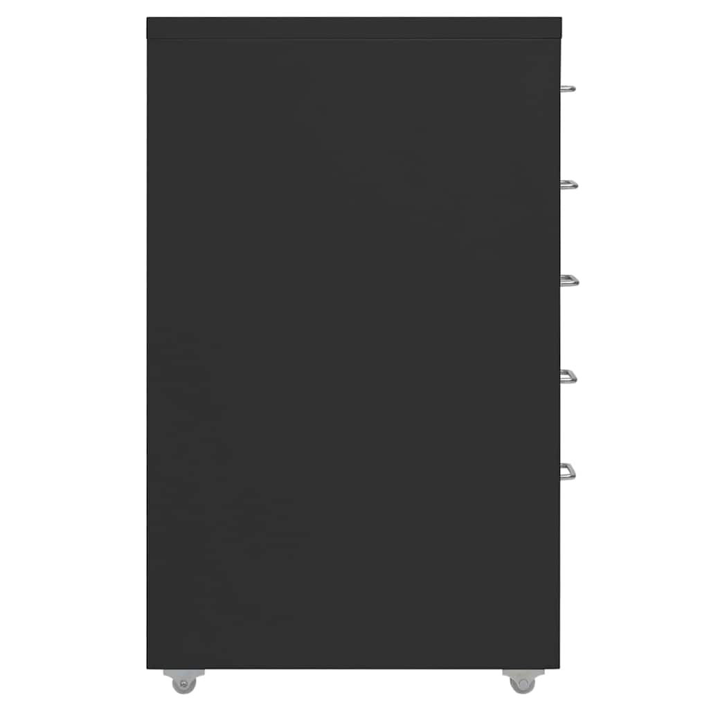 Vidaxl ladeblok verrijdbaar 28x41x69 cm metaal zwart