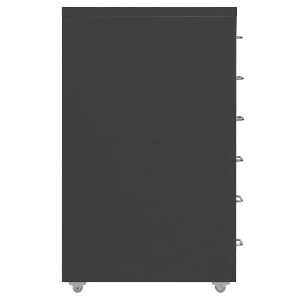 Vidaxl ladeblok verrijdbaar 28x41x69 cm metaal antracietkleurig