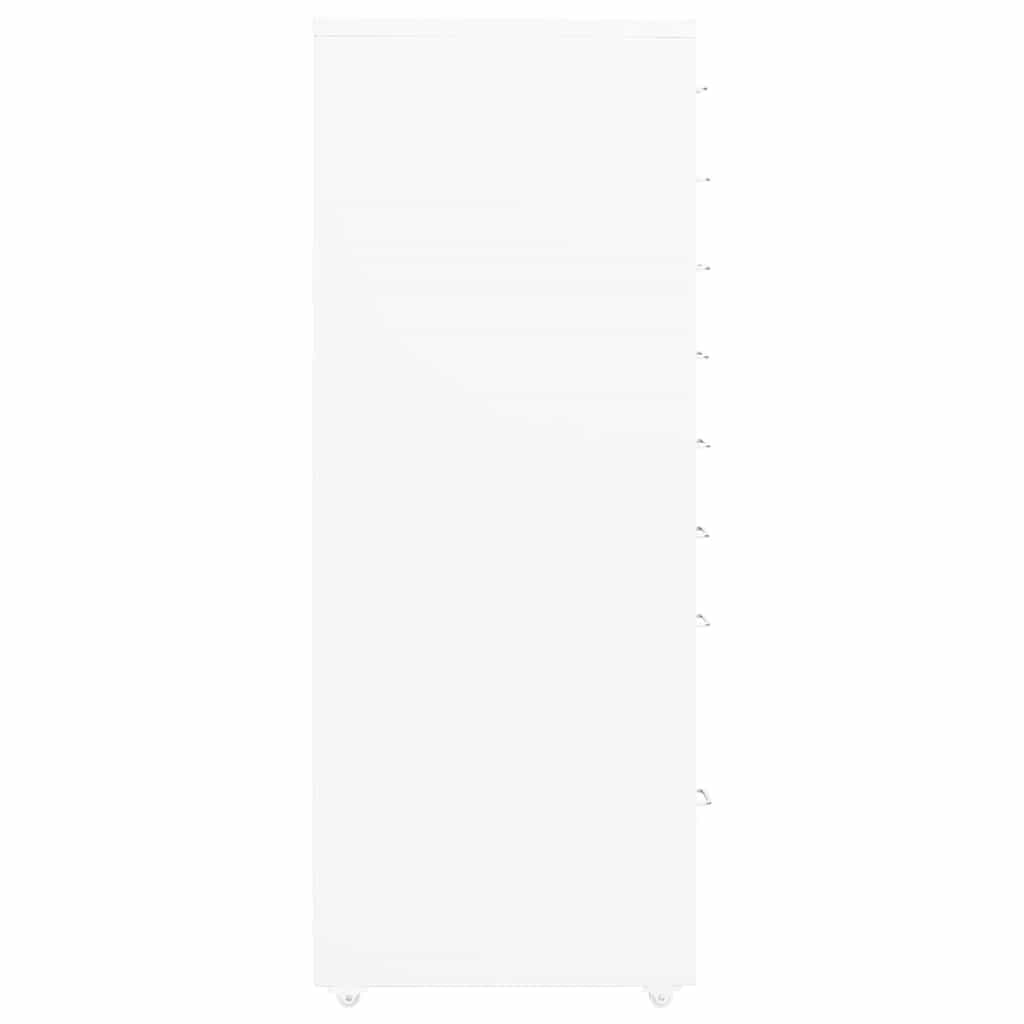 Vidaxl ladeblok verrijdbaar 28x41x109 cm metaal wit