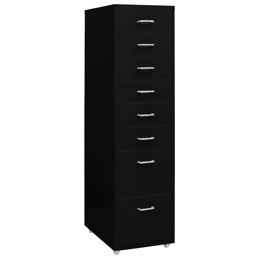 Vidaxl ladeblok verrijdbaar 28x41x109 cm metaal zwart