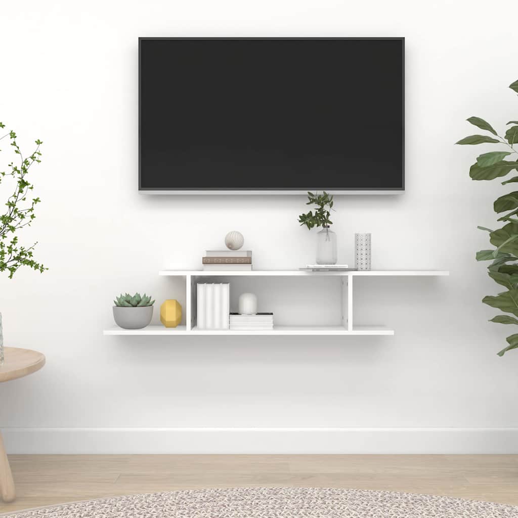 Vidaxl tv-wandschap 125x18x23 cm bewerkt hout wit