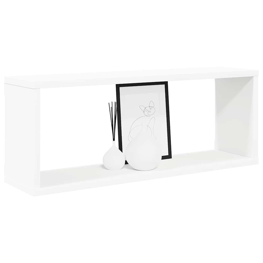 Vidaxl wandschappen kubus 2 st 60x15x23 cm bewerkt hout wit