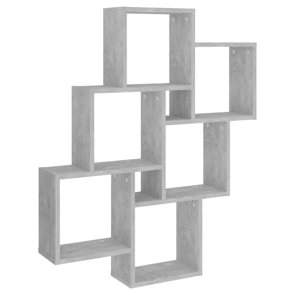 Vidaxl wandschap kubus 78x15x93 cm bewerkt hout betongrijs