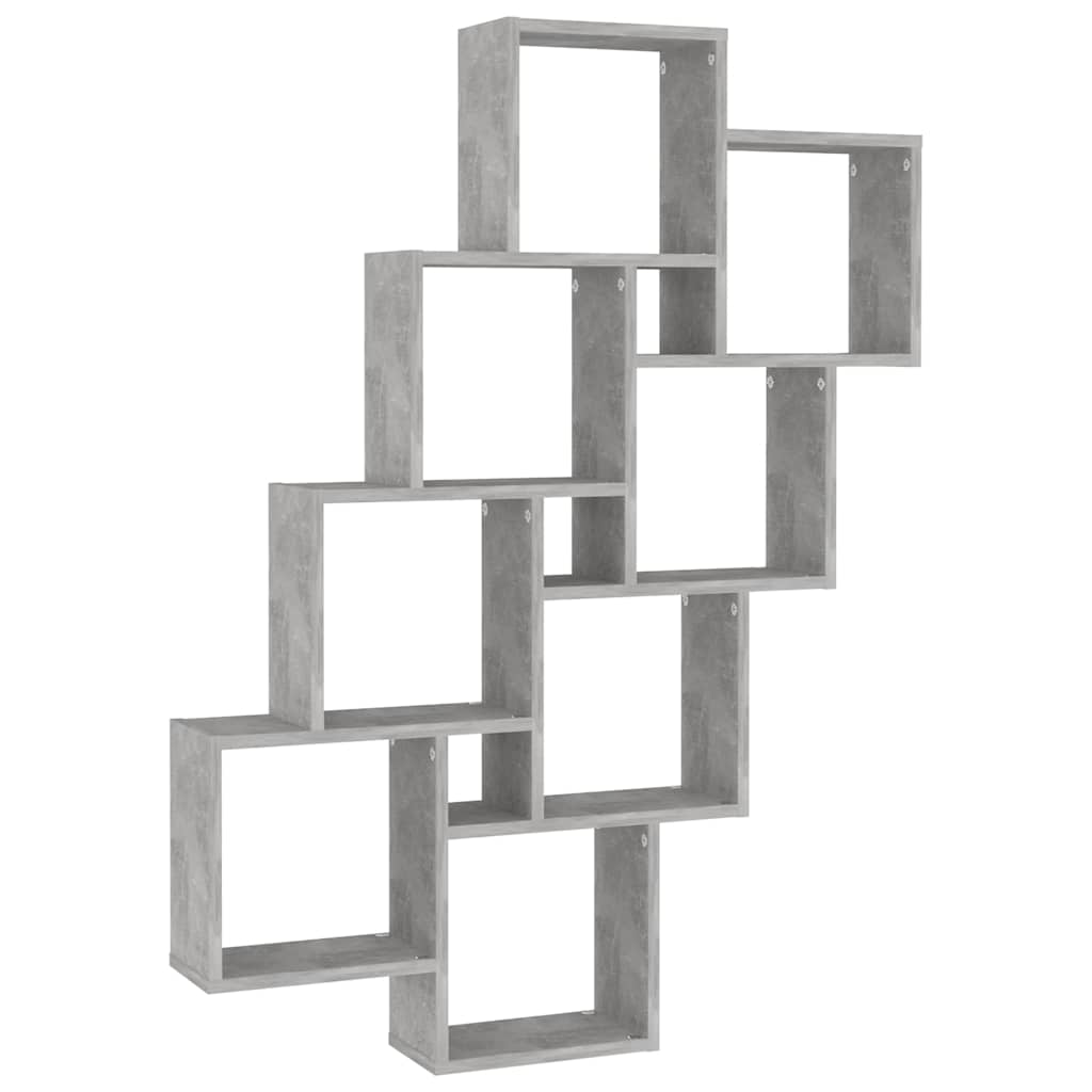 Vidaxl wandschap kubus 90x15x119 cm bewerkt hout betongrijs