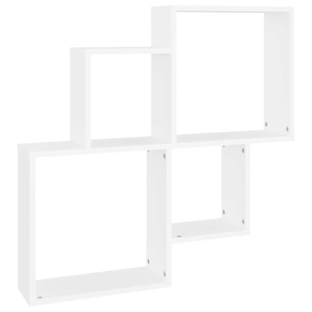 Vidaxl wandschap kubus 80x15x78,5 cm bewerkt hout wit