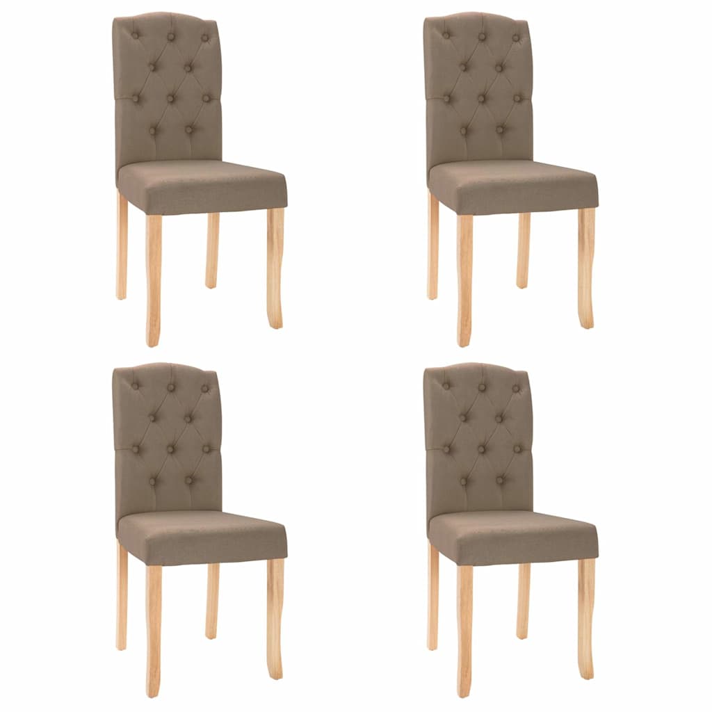 Vidaxl eetkamerstoelen 4 st draaibaar stof taupe