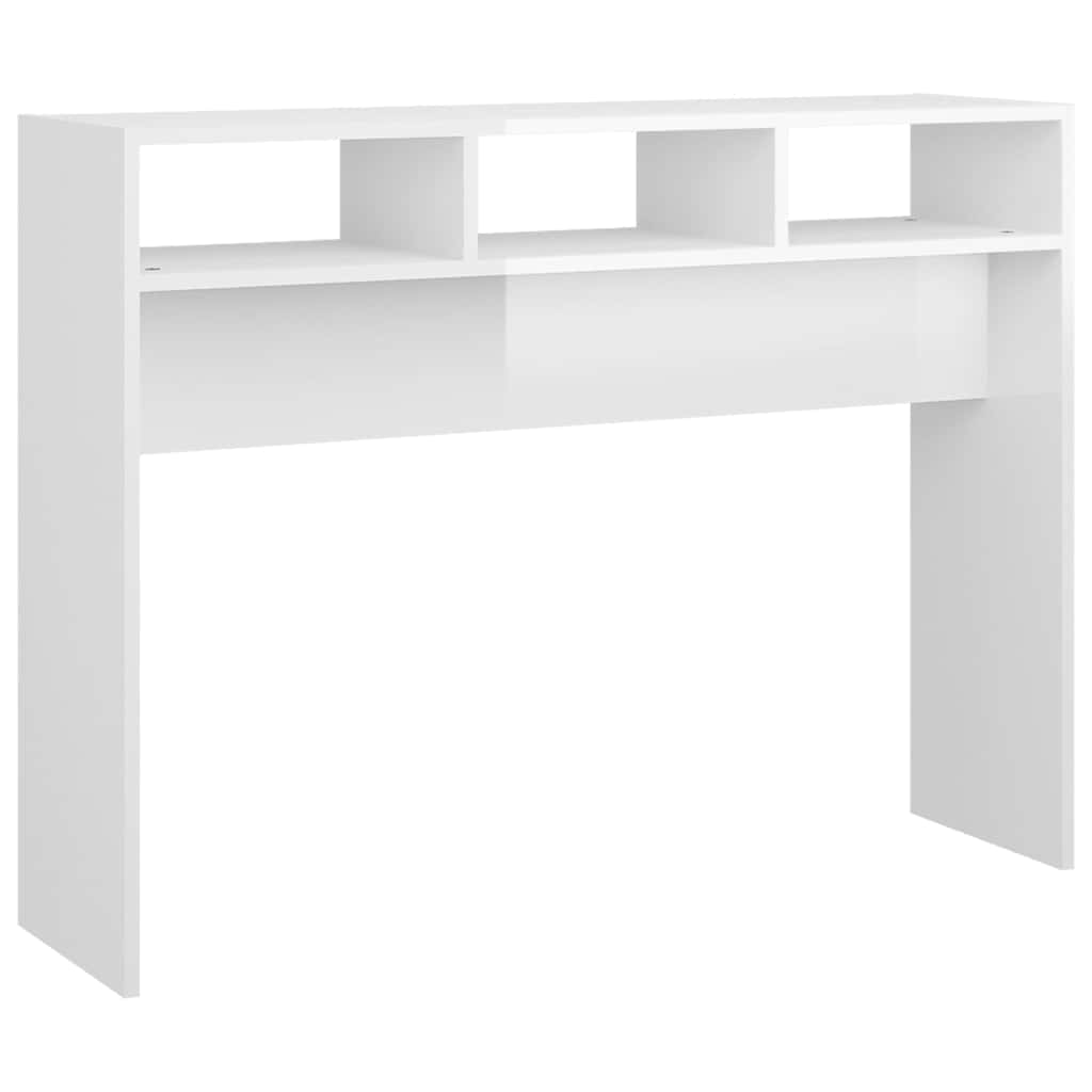 Vidaxl wandtafel 105x30x80 cm bewerkt hout hoogglans wit