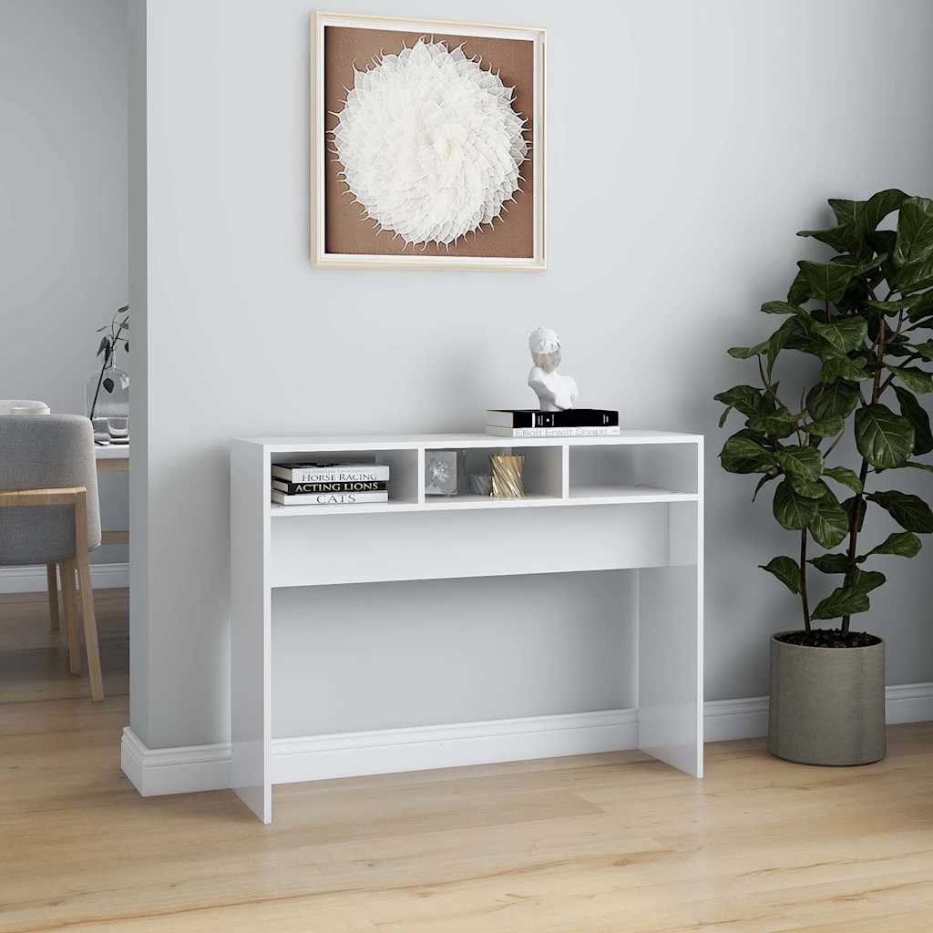 Vidaxl wandtafel 105x30x80 cm bewerkt hout hoogglans wit