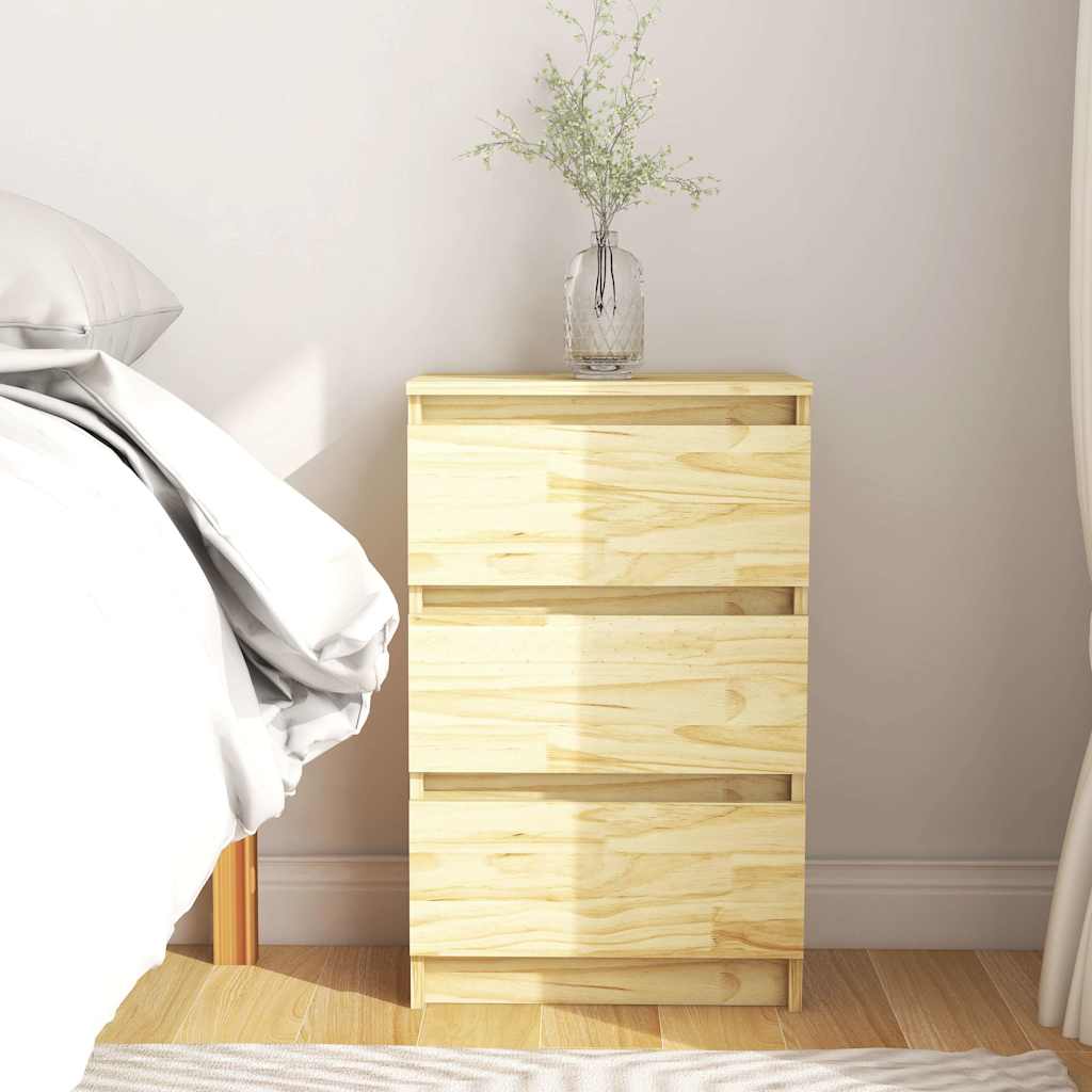 Vidaxl nachtkastje 40x29,5x64 cm massief grenenhout