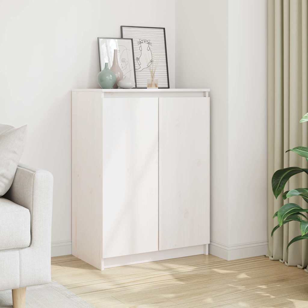 Vidaxl dressoir 60x36x84 cm massief grenenhout wit