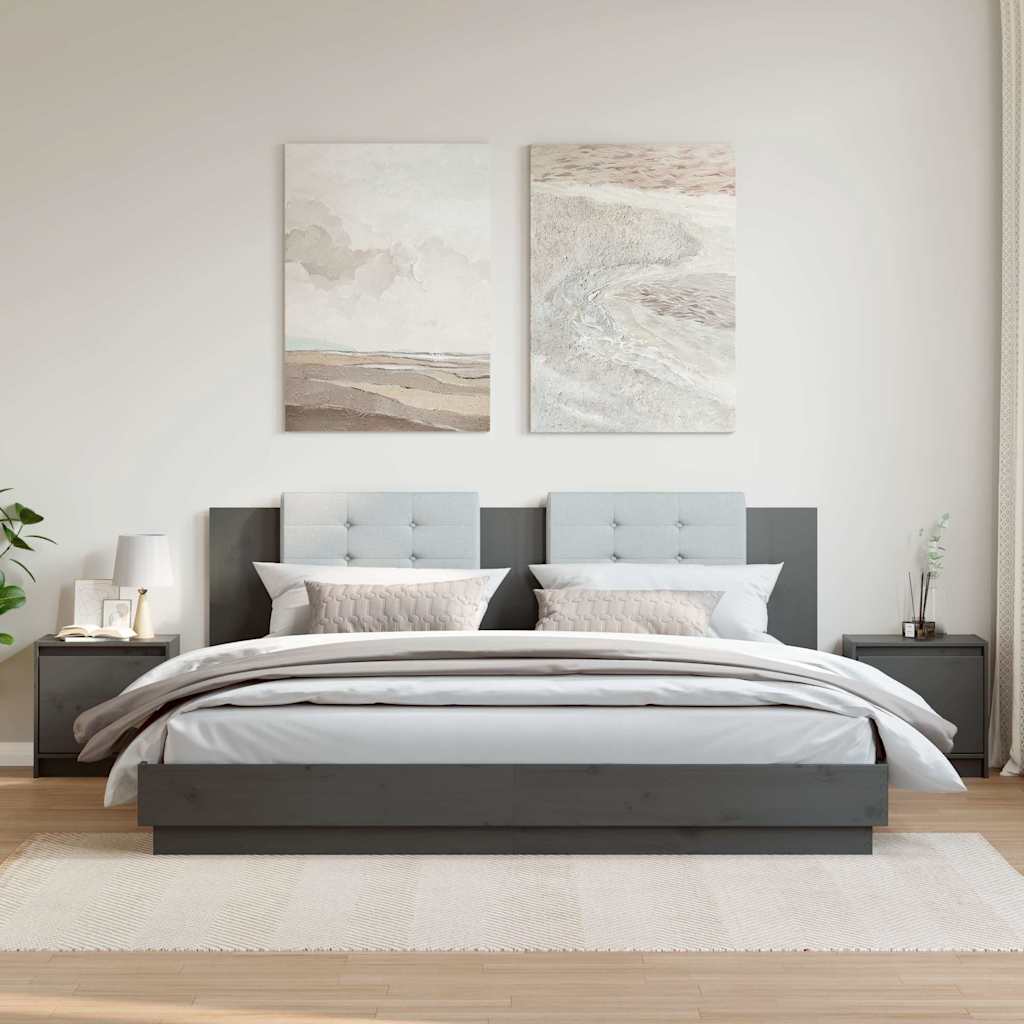 Vidaxl nachtkastjes 2st 40x30,5x40 cm massief grenenhout grijs