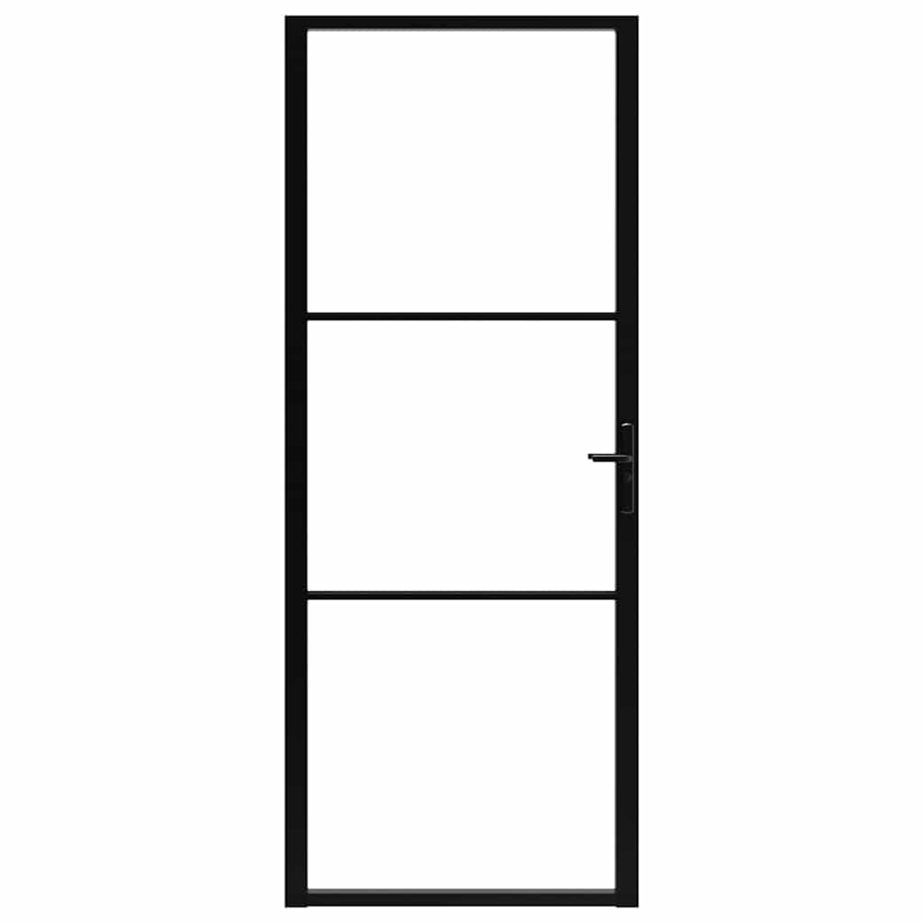 Vidaxl Porte intérieure 83x201,5 cm Verre ESG et noir en aluminium
