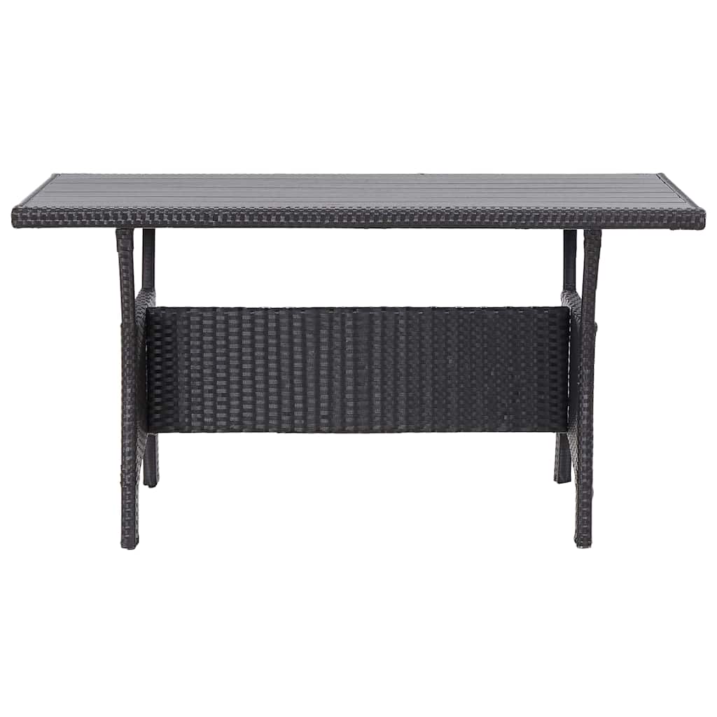 Vidaxl tuintafel 120x70x66 cm poly rattan zwart