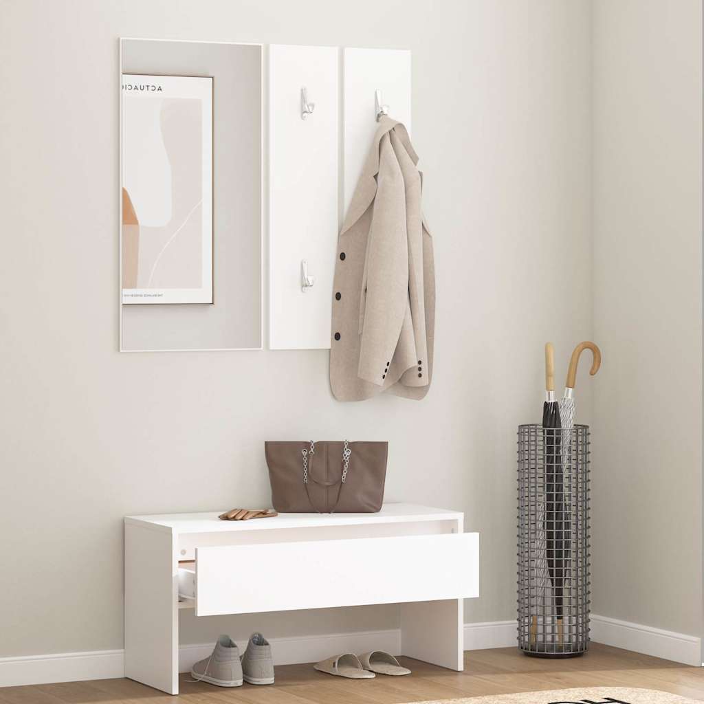Vidaxl garderobe set bewerkt hout wit
