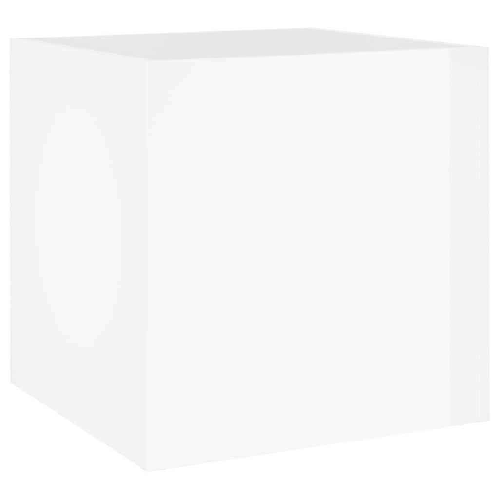 Vidaxl jardinière Big 40x40x40 cm Bois de bois à haut brillant blanc
