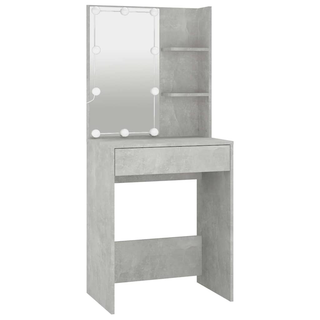 Vidaxl kaptafel met led-verlichting 60x40x140 cm betongrijs