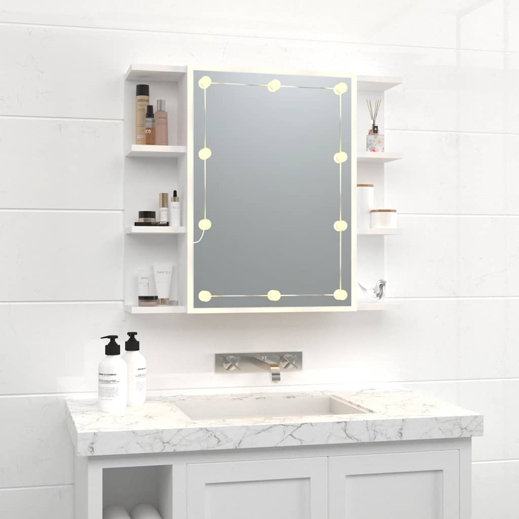 Vidaxl spiegelkast met led-verlichting 70x16,5x60 cm wit