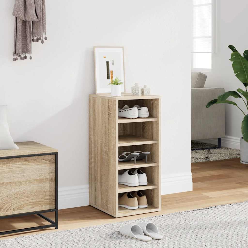 Armoire à chaussures Vidaxl 31.5x35x70 cm en bois de bois de chêne sonoma coloré