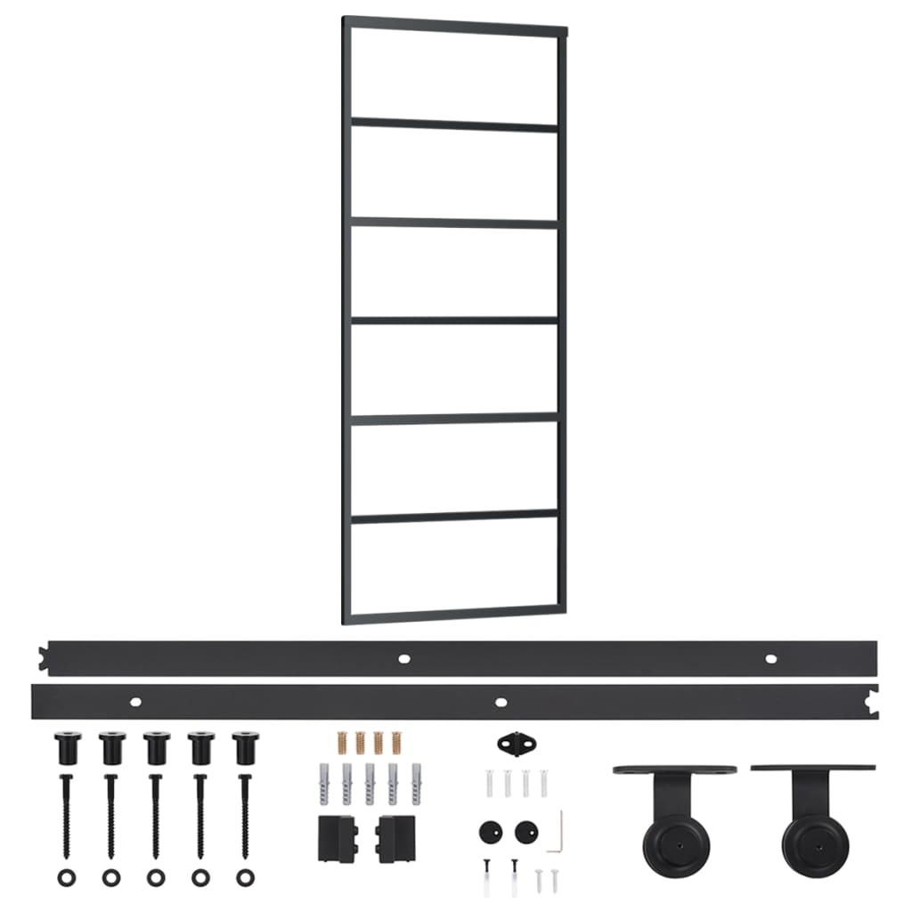 Vidaxx porte coulissante avec ferrures 76x205 cm aluminium et verre ESG
