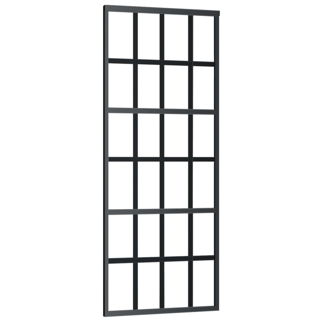 Vidaxx porte coulissante avec ferrures 76x205 cm aluminium et verre ESG