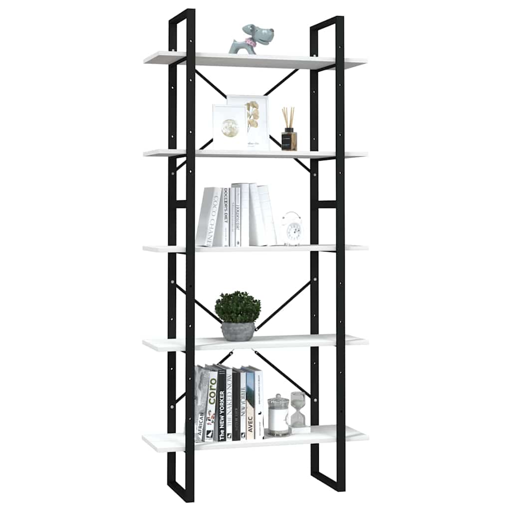 Vidaxl boekenkast met 5 schappen 80x30x175 cm grenenhout wit
