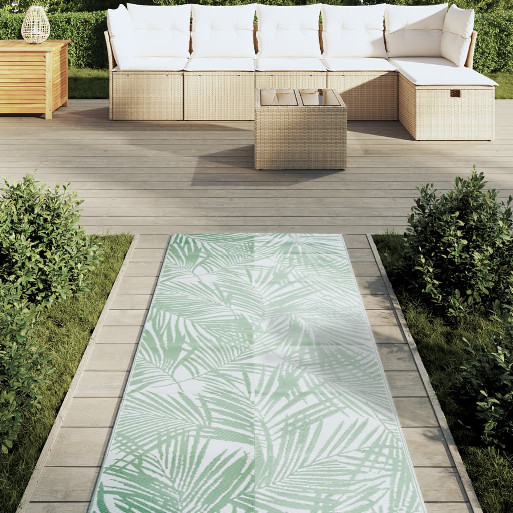 Vidaxl à l'extérieur du tapis aakil 80x250 cm vert polypropène
