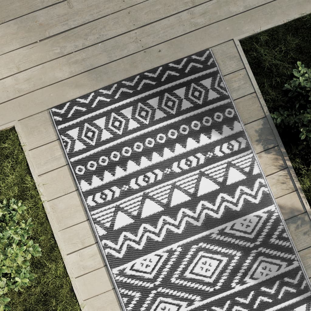 Vidaxl Extérieur Rug 80x250 cm Polypropène noir