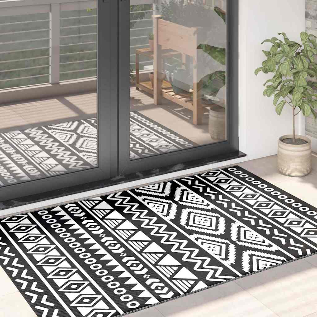 Vidaxl à l'extérieur du tapis Arakil 120x180 cm Black en polypropène