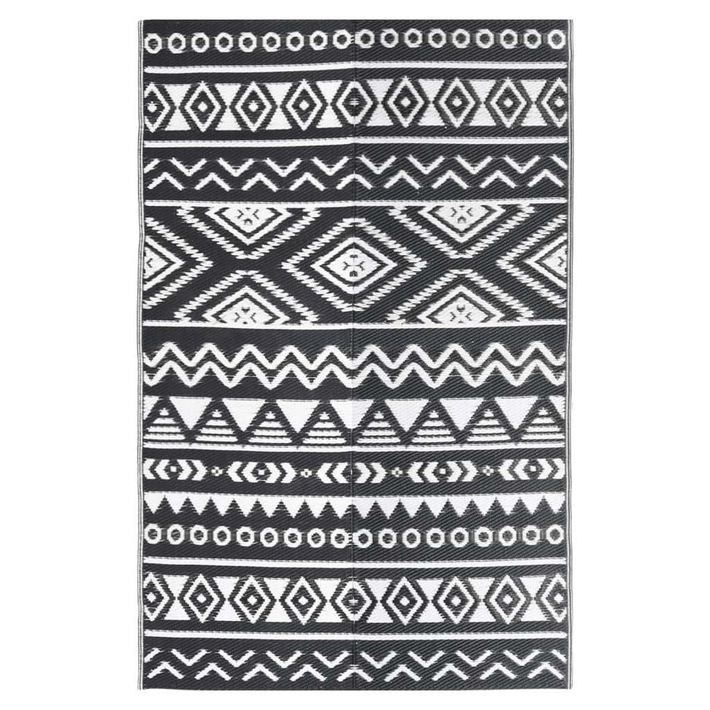 Vidaxl extérieur tapis arakil 140x200 cm en polypropène noir