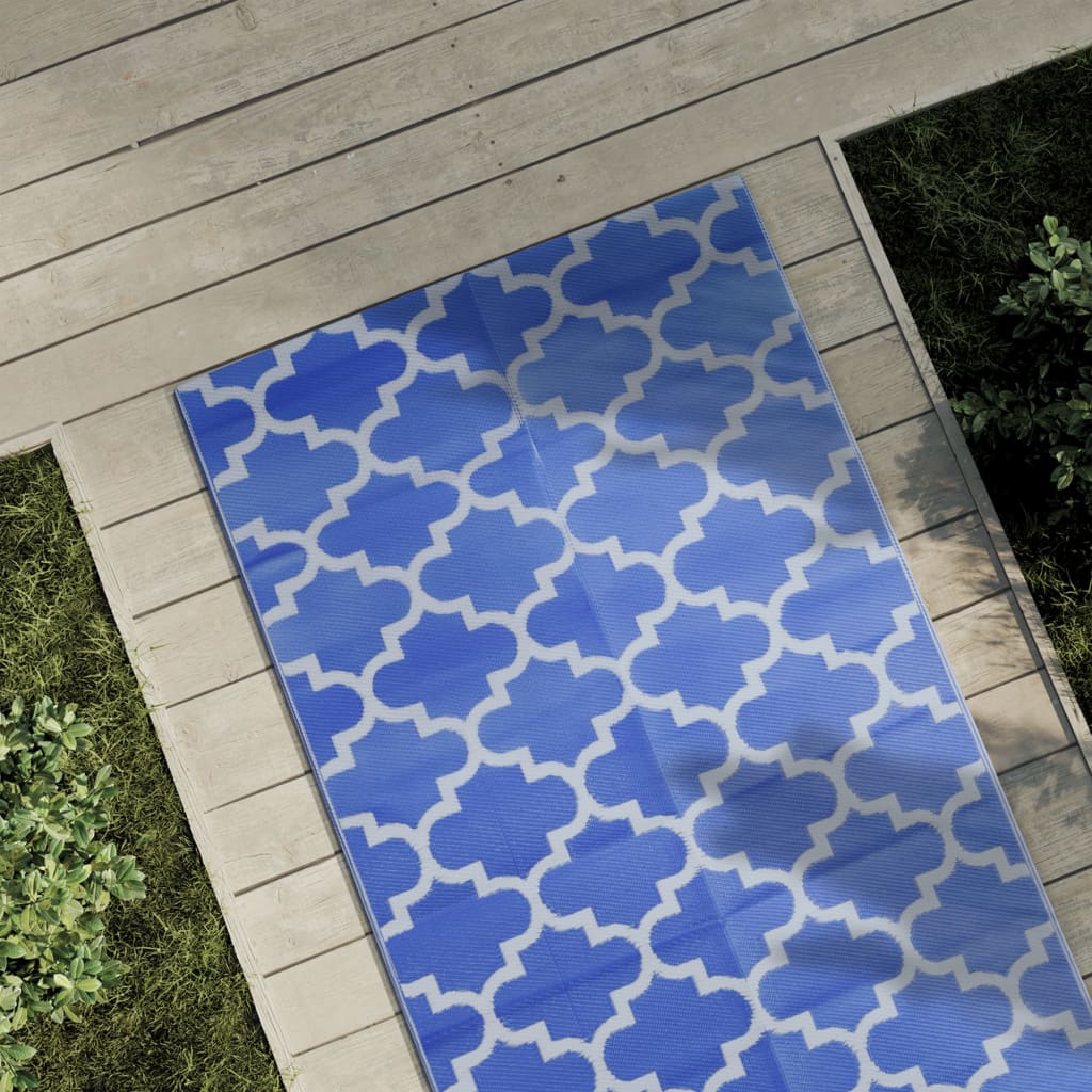 Vidaxl à l'extérieur du tapis Arakil 80x250 cm Bleu en polypropène