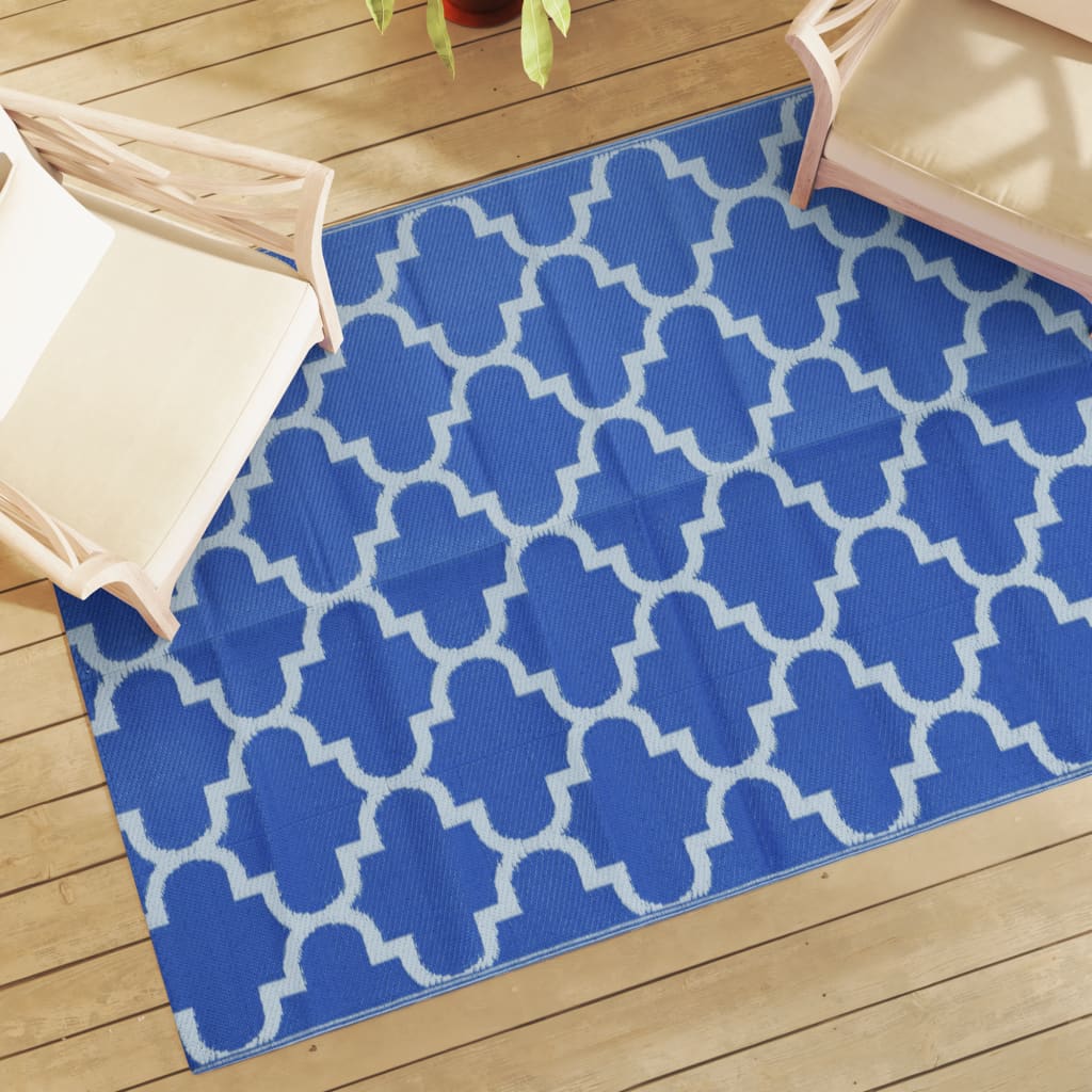 Vidaxl à l'extérieur du tapis Arakil 140x200 cm Bleu en polypropène