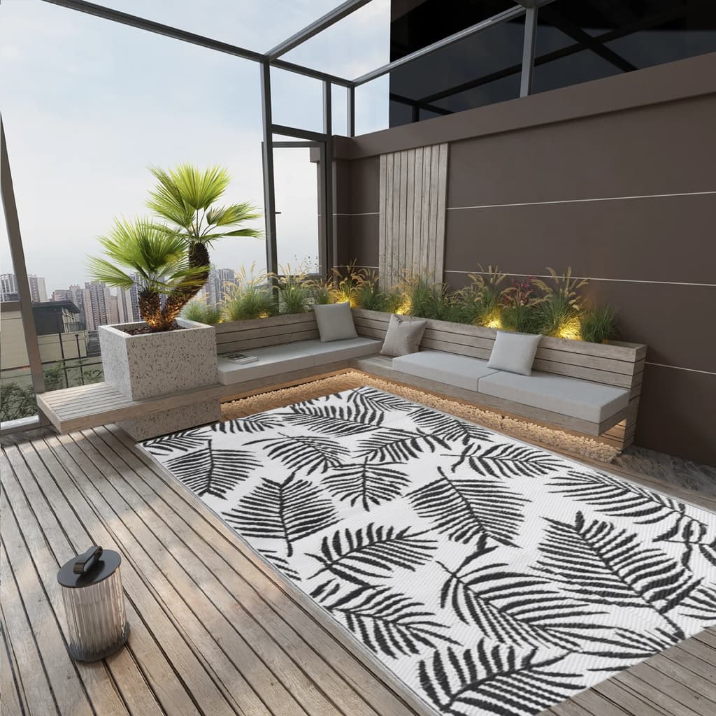 Vidaxl extérieur tapis arakil 140x200 cm en polypropène noir
