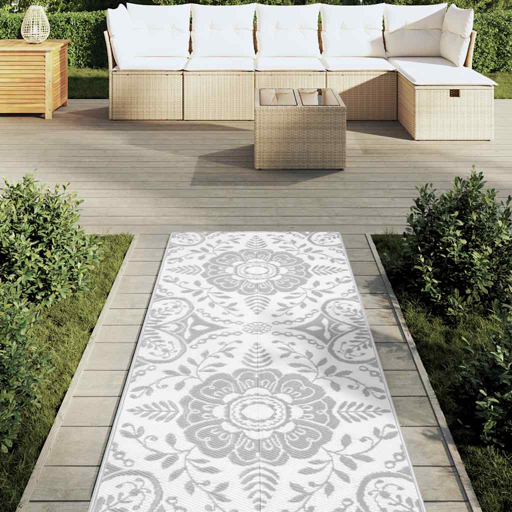 Vidaxl à l'extérieur tapis Arakil 80x250 cm Gris clair en polypropène
