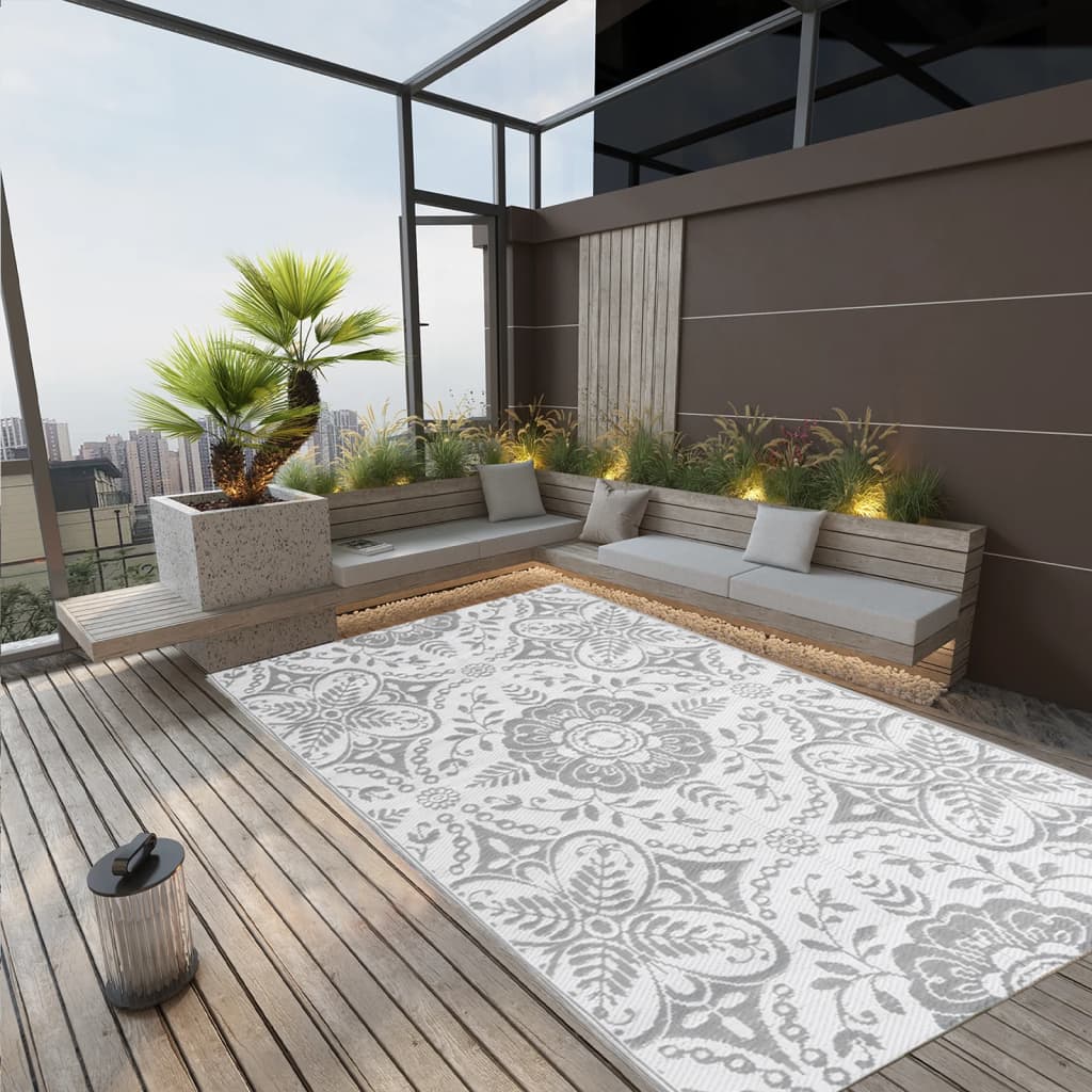 Vidaxl extérieur tapis Arakil 140x200 cm pp gris clair
